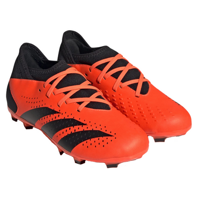 Adidas Predator Accuracy.3 Firm Ground Soccer Cleats Junior Team Solar Orange/Core Black/Core Black side/front of both shoes pointing to the lower-right