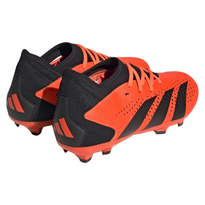 Adidas Predator Accuracy.3 Firm Ground Soccer Cleats Junior Team Solar Orange/Core Black/Core Black side/back of both shoes pointing to the upper-right