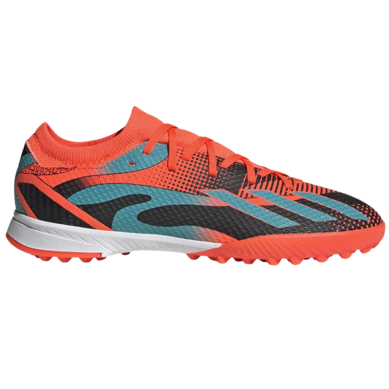 Adidas X Speedportal Messi.3 Soccer Turf Boots Orange/Black/Green/White Junior side pointing right