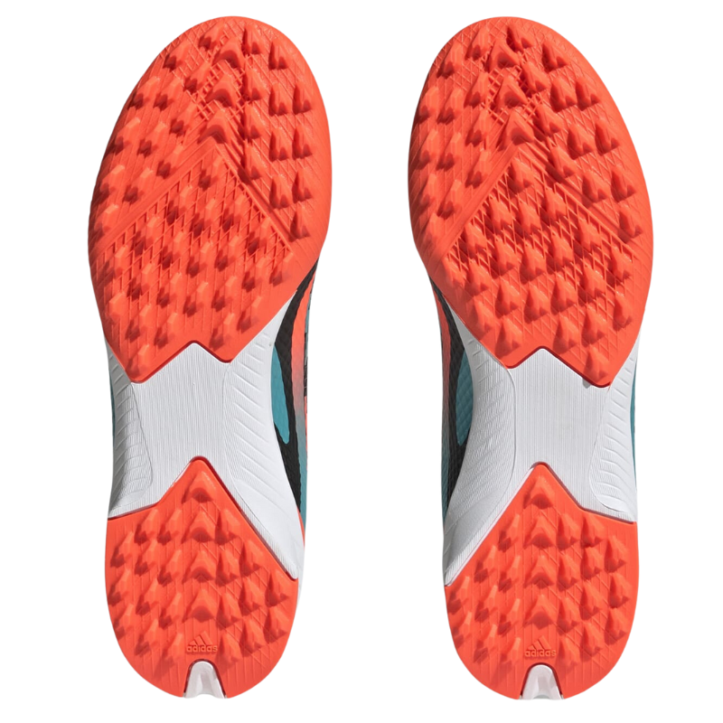 Adidas X Speedportal Messi.3 Soccer Turf Boots Orange/Black/Green/White Junior bottom of both shoes pointing up