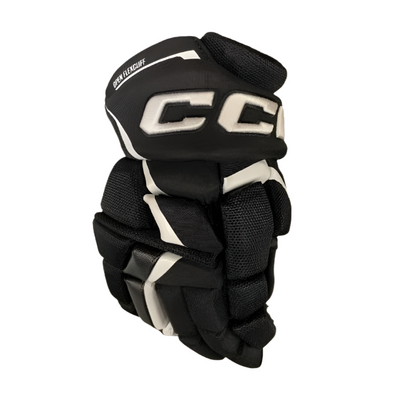 CCM Jetspeed FT6 Pro Hockey Gloves Junior 2023 black/white back of left glove