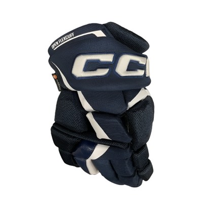 CCM Jetspeed FT6 Pro Hockey Gloves Junior 2023 navy/white back of left glove