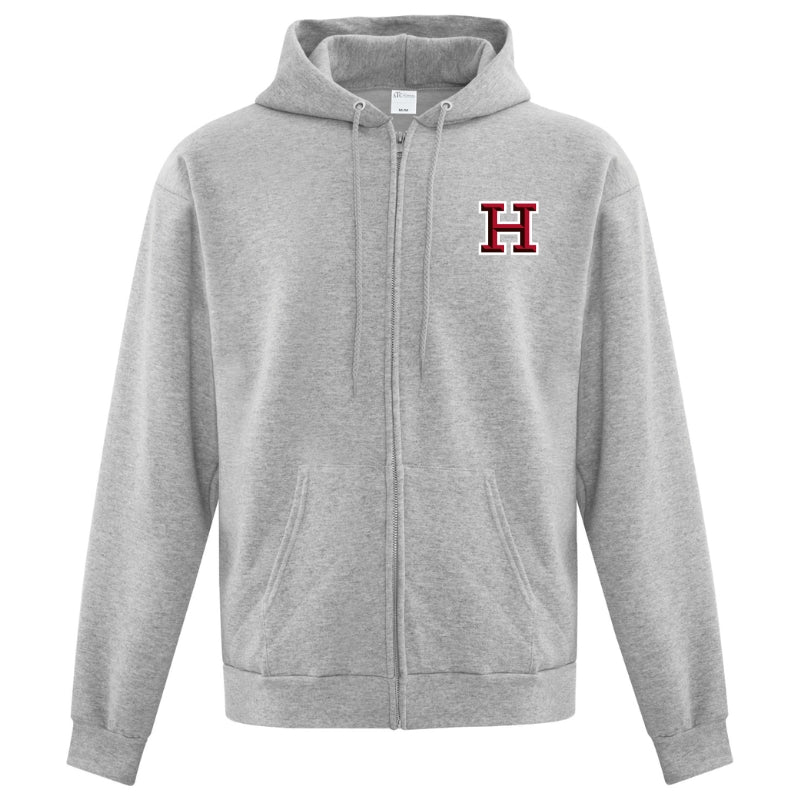 HLL Baseball Team Apparel HLL ATC Everyday Fleece Full Zip Hoodie Small H Logo Adult Athletic Heather