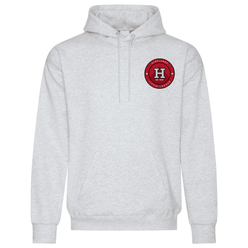 HLL Baseball Team Apparel HLL ATC Everyday Fleece Hoodie Small Round Logo Adult Ash Grey