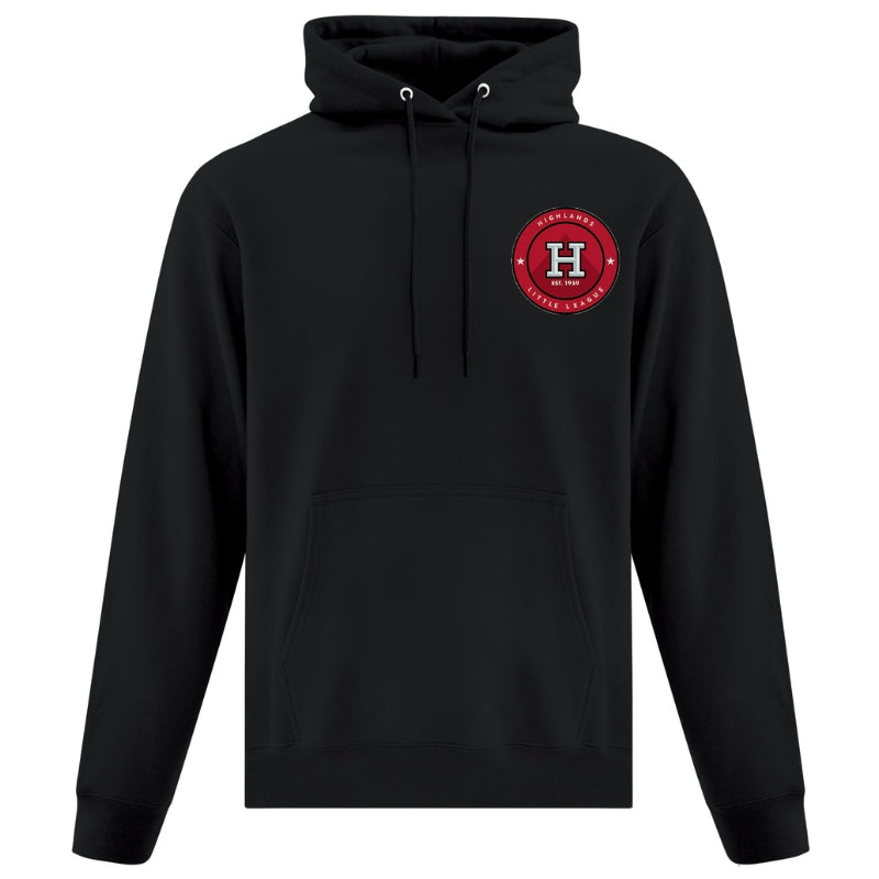 HLL Baseball Team Apparel HLL ATC Everyday Fleece Hoodie Small Round Logo Adult Black
