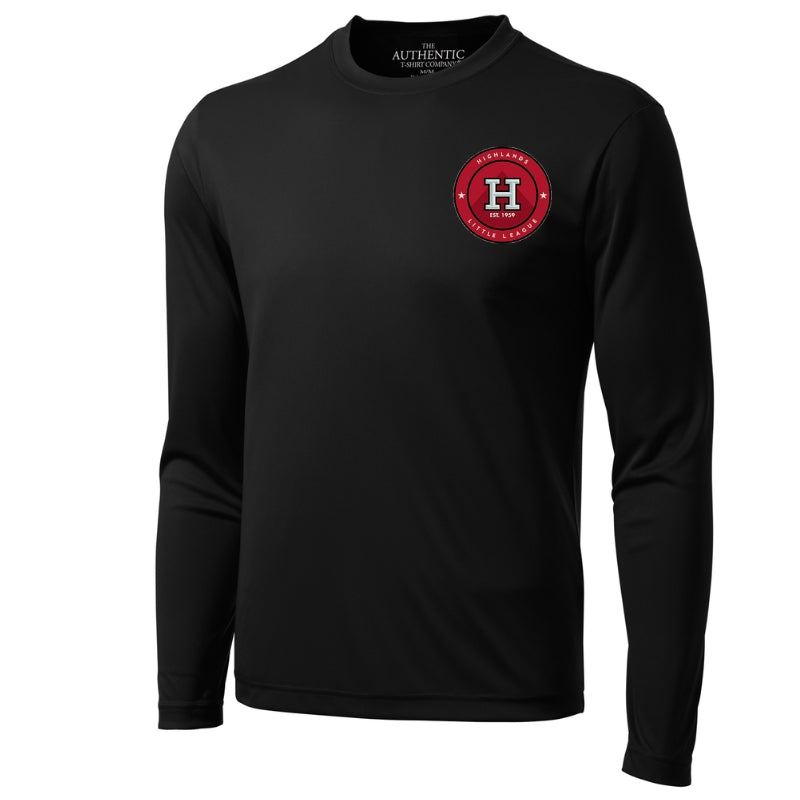 HLL Baseball Team Apparel HLL ATC Performance Polyester Long Sleeve Tee Small Logo Adult Black