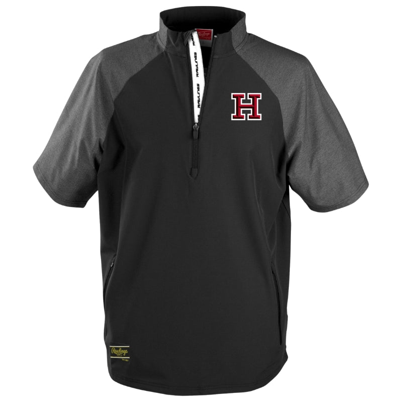 HLL Baseball Team Apparel HLL Rawlings ColorSync Short Sleeve Cage Jacket Small H Logo Youth Black