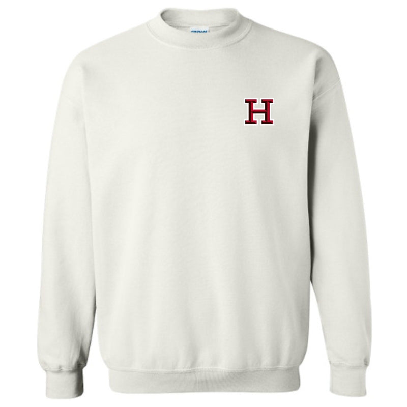 HLL Team Apparel HLL Gildan Heavy Blend Crewneck Sweatshirt Small H Logo Adult White