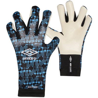 Umbro Neo League Goalkeeper Gloves Youth Black/Blue/White back and front/palm