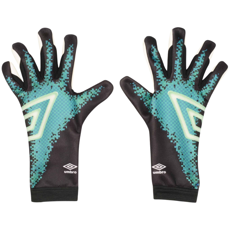 Umbro Neo League Goalkeeper Gloves Junior Black/White/Aqua back of both gloves