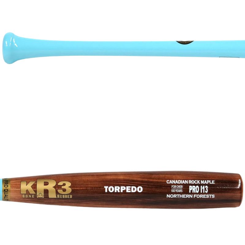 KR3 Baseball Bats KR3 Canadian Rock Maple I13 Torpedo Wood (2026) Aqua/Flamed 31 to 34-inch CRMI13T