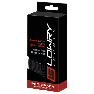 Lowry Ice Skate Laces Lowry Pro Grade Molded Tip Waxed Laces Black