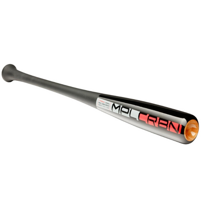 Mizuno Baseball Bat Mizuno Maple/Carbon 271 Elite Wood Adult Youth black/red side horizontal profile showing 'MPL CRBN'