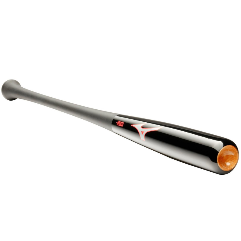 Mizuno Baseball Bat Mizuno Maple/Carbon 271 Elite Wood Adult Youth black/red side horizontal profile