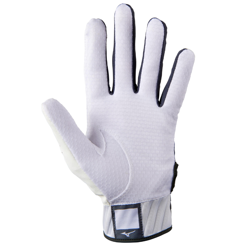 Mizuno Baseball Batting Gloves Mizuno MVP Adult white/gray front (palm)