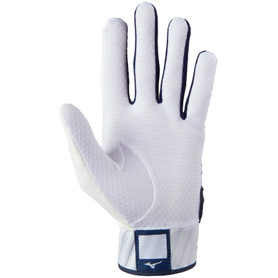 Mizuno Baseball Batting Gloves Mizuno MVP Adult white/navy front (palm)
