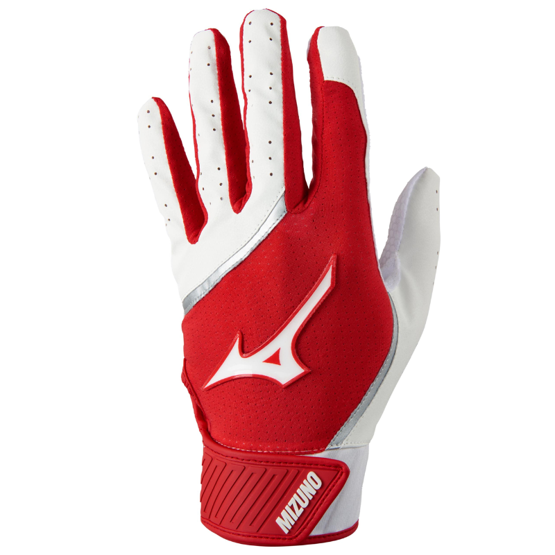 Mizuno Baseball Batting Gloves Mizuno MVP Adult white/red back