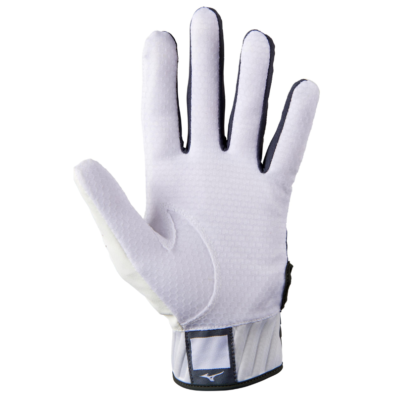 Mizuno Baseball Batting Gloves Mizuno MVP Youth 2022 white/gray front (palm)
