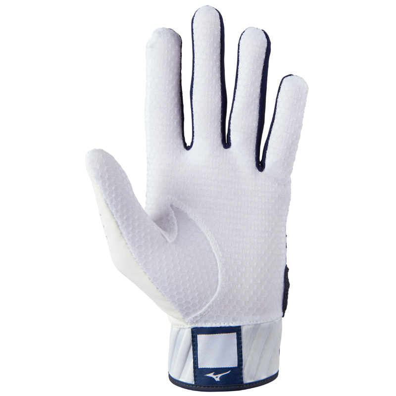 Mizuno Baseball Batting Gloves Mizuno MVP Youth 2022 white/navy front (palm)