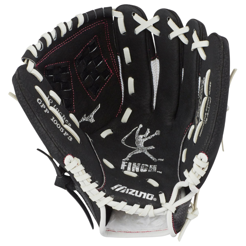 Mizuno Fastpitch Baseball Glove Mizuno Prospect Finch 10-inch Youth (2020) black/white front (palm) pointing up