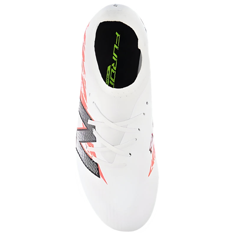 New Balance Soccer Shoes New Balance Furon Team FG V8 Soccer Cleats Youth White Energy Red