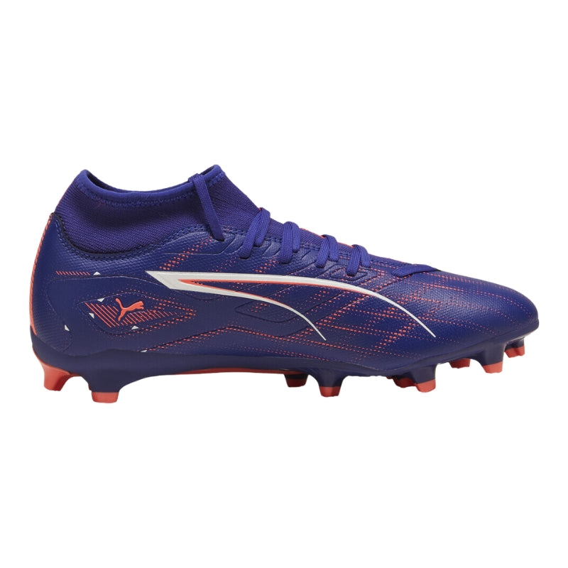 Puma Soccer Cleats Puma Ultra 5 Play Plus FG AG Soccer Cleats Adult Lapis Lazuli PUMA White Sunset Glow
