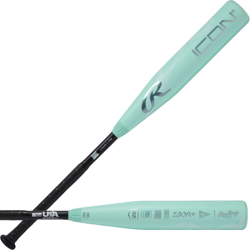 Rawlings Baseball Bats Rawlings Icon USA -10 (2026) Youth 27-31" 17-21oz Teal/Black RUS6I10