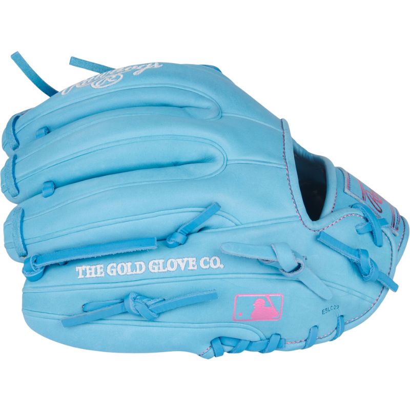 Rawlings Baseball Gloves Rawlings Heart of the Hide 11.5-inch Columbia Blue Infield Adult Blue/Pink side