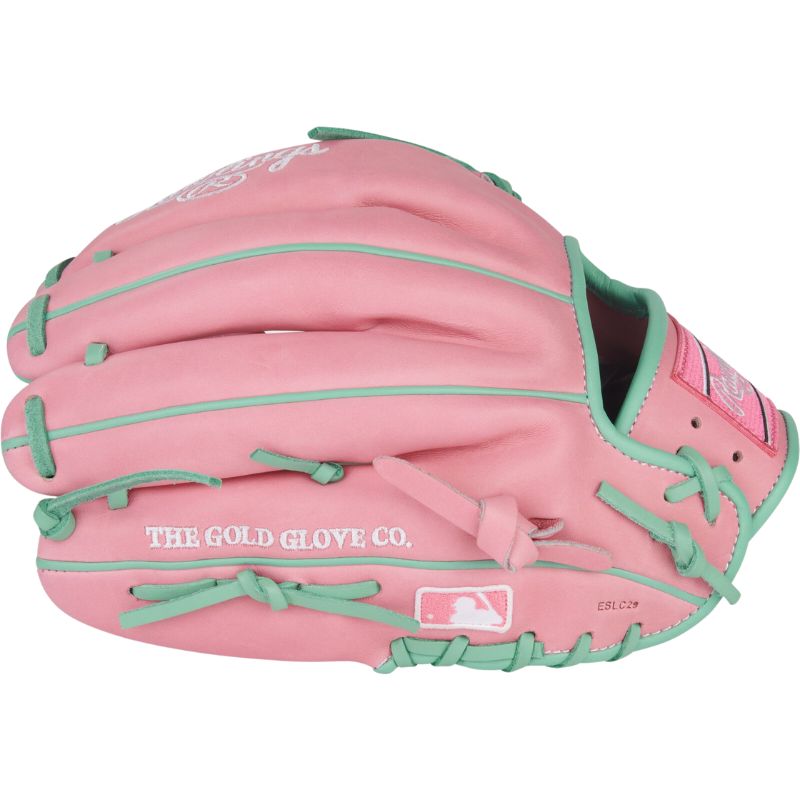 Rawlings Baseball Gloves Rawlings Heart of the Hide 11.75-inch Pink Infield Adult Pink/Mint side