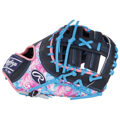 Rawlings Baseball Gloves Rawlings Heart of the Hide ColorSync 9.0 13 inch First Base Mitt Navy Swirl