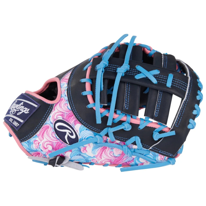 Rawlings Baseball Gloves Rawlings Heart of the Hide ColorSync 9.0 13 inch First Base Mitt Navy Swirl