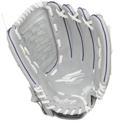 Rawlings Baseball Gloves Rawlings Sure Catch 12 inch Fastpitch Infield/Outfield Baseball Glove Youth Gray Purple