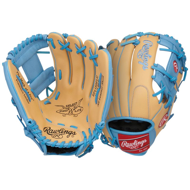 Rawlings Baseball Gloves Select Pro Lite Francisco Lindor 11.5" (2026) Youth SPL150FLC Camel/Columbia Blue RHT