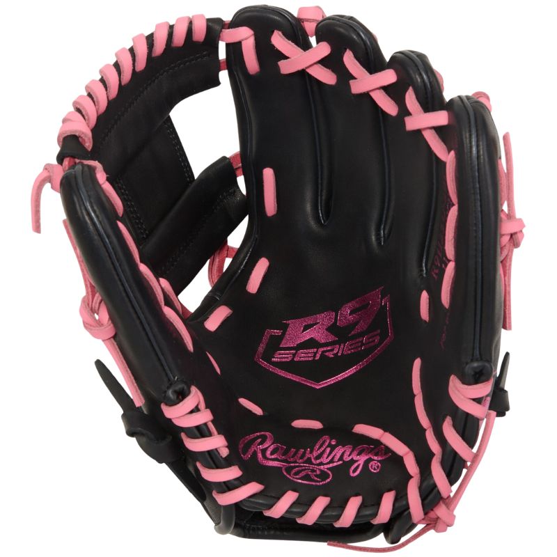 Rawlings Baseball Infield Gloves Rawlings R9 ContoUR 11.25" (2026) Youth R91125U-2BP Black/Pink Right-hand throw