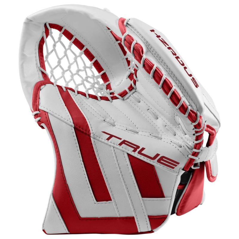 TRUE Hockey Protective Gear TRUE HZRDUS 7X4 Goalie Catcher Senior 2024 White Red
