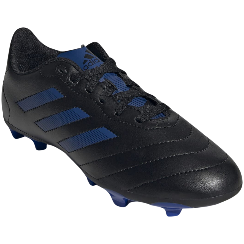 Adidas Goletto VIII FG Soccer Cleats Black/Blue Junior side/front pointing to the lower-right