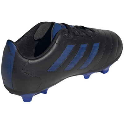 Adidas Goletto VIII FG Soccer Cleats Black/Blue Junior side/back pointing to the upper-right