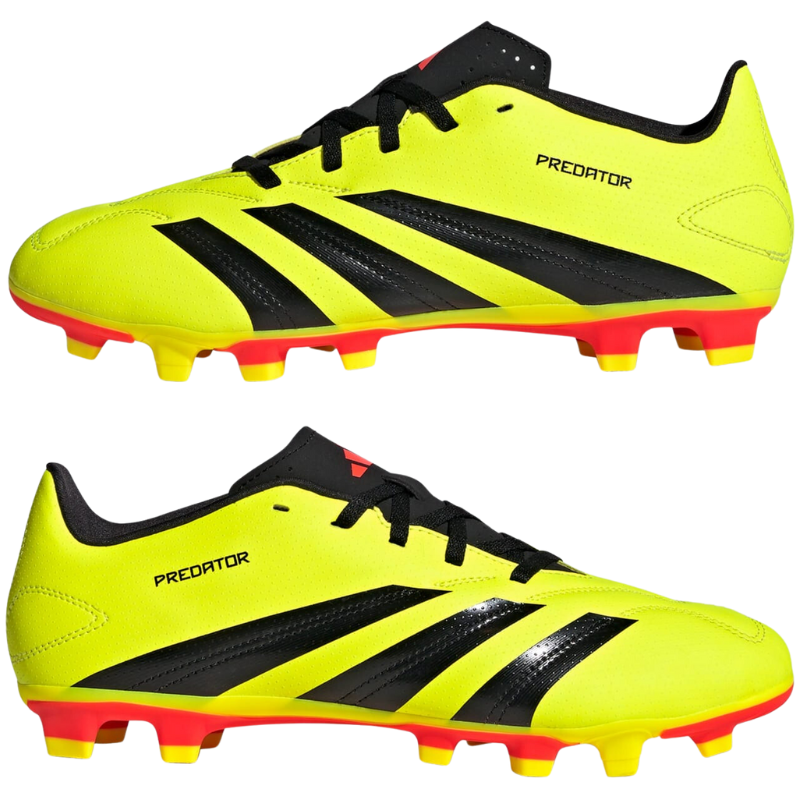 Adidas Predator 24 Club FxG Soccer Cleats- Yellow/Black/Red- Senior