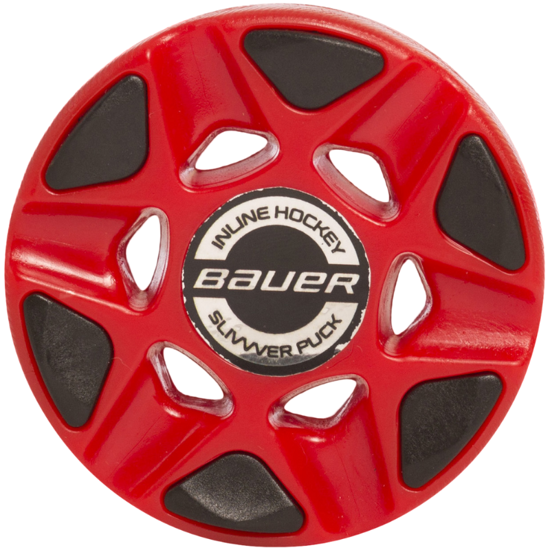 Bauer RH (Inline) Slivvver Puck Red Single face showing logo