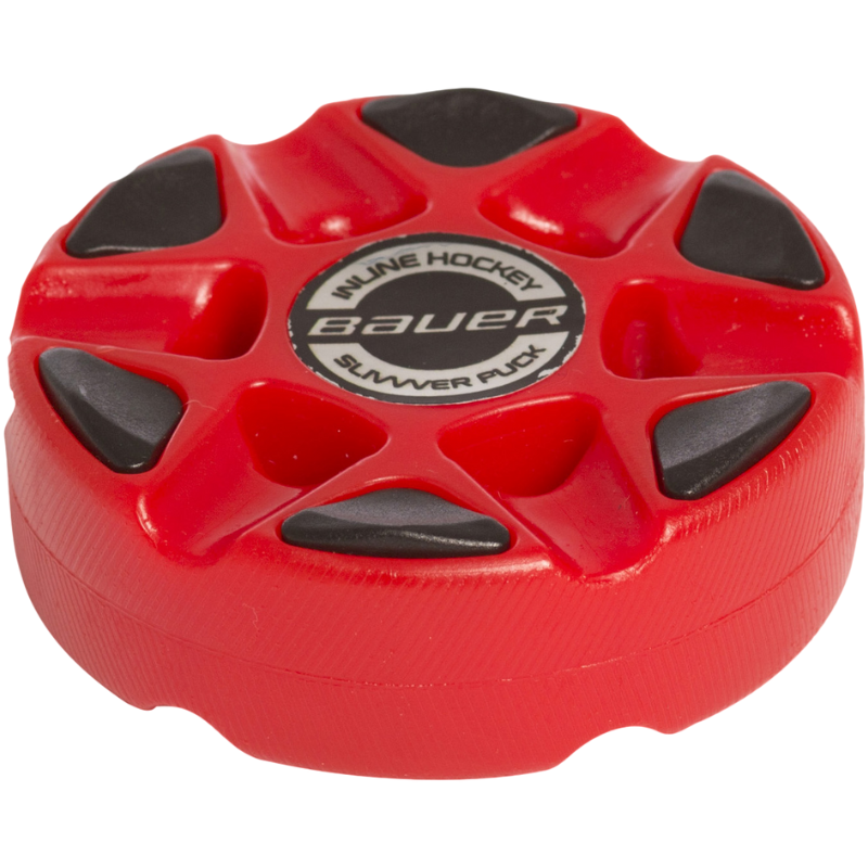 Bauer RH (Inline) Slivvver Puck Red Single slanted showing side and face