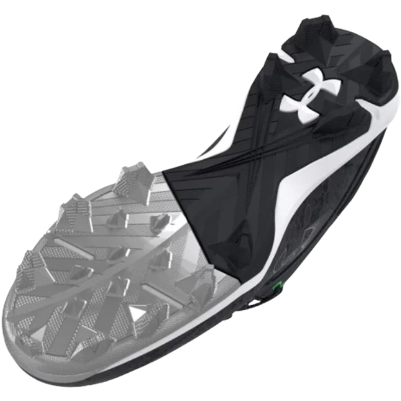 Under Armour Harper 8 RM Boys Mid Baseball Cleats Junior bottom pointing to the lower-left