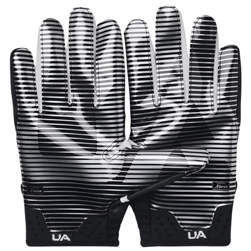 Under Armour Football Accessories Under Armour Highlight Football Gloves Youth Black White Large XL