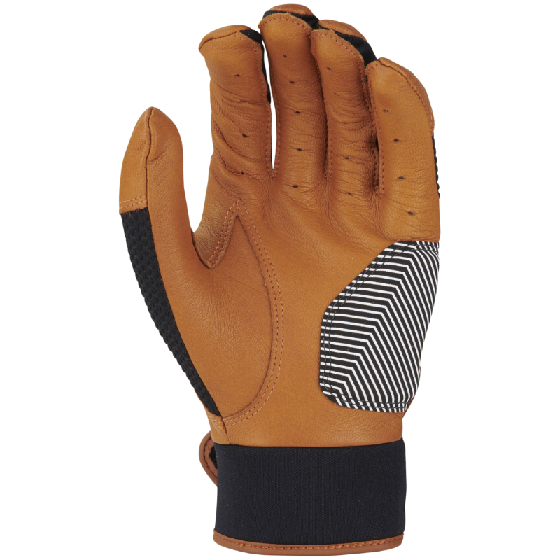 Rawlings Workhorse Pro Baseball Batting Gloves Adult black/caramel front (palm)