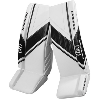 Warrior Goalie Blockers Warrior Ritual G6 E+ (2022) Intermediate White/Black side front of both facing left