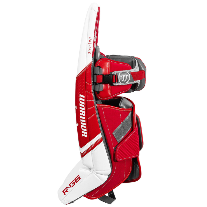 Warrior Goalie Blockers Warrior Ritual G6 E+ (2022) Intermediate White/Red side facing left