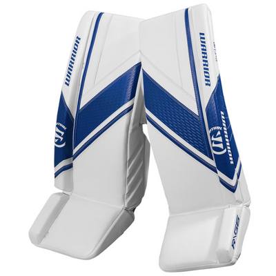 Warrior Goalie Blockers Warrior Ritual G6 E+ (2022) Intermediate White/Royal side front of both facing left