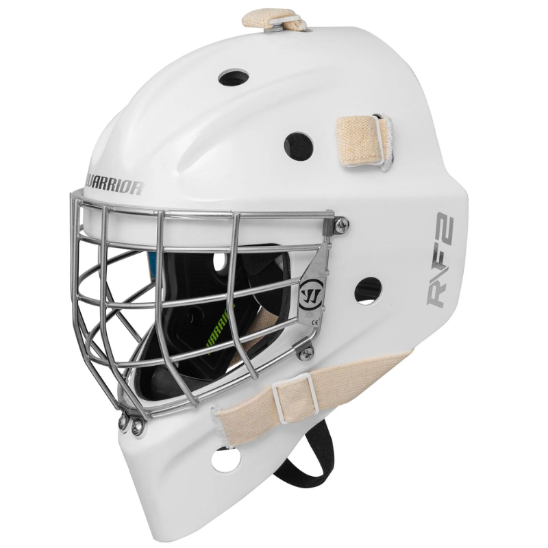 Warrior Goalie Masks Warrior R/F2 E+ Certified Square Bar (2023) Senior White front side facing left