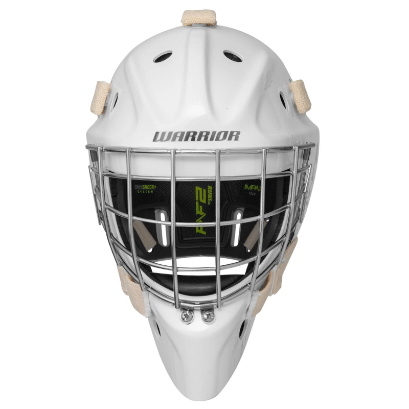 Warrior Goalie Masks Warrior R/F2 E+ Certified Square Bar (2023) Senior White front