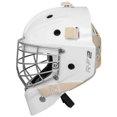 Warrior Goalie Masks Warrior R/F2 E+ Certified Square Bar (2023) Senior White side facing left