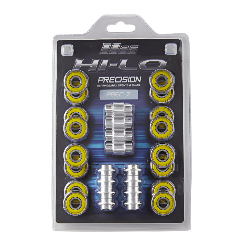 Bauer HI-LO RH S19 ABEC 7 608 Inline Bearings in clear plastic packaging